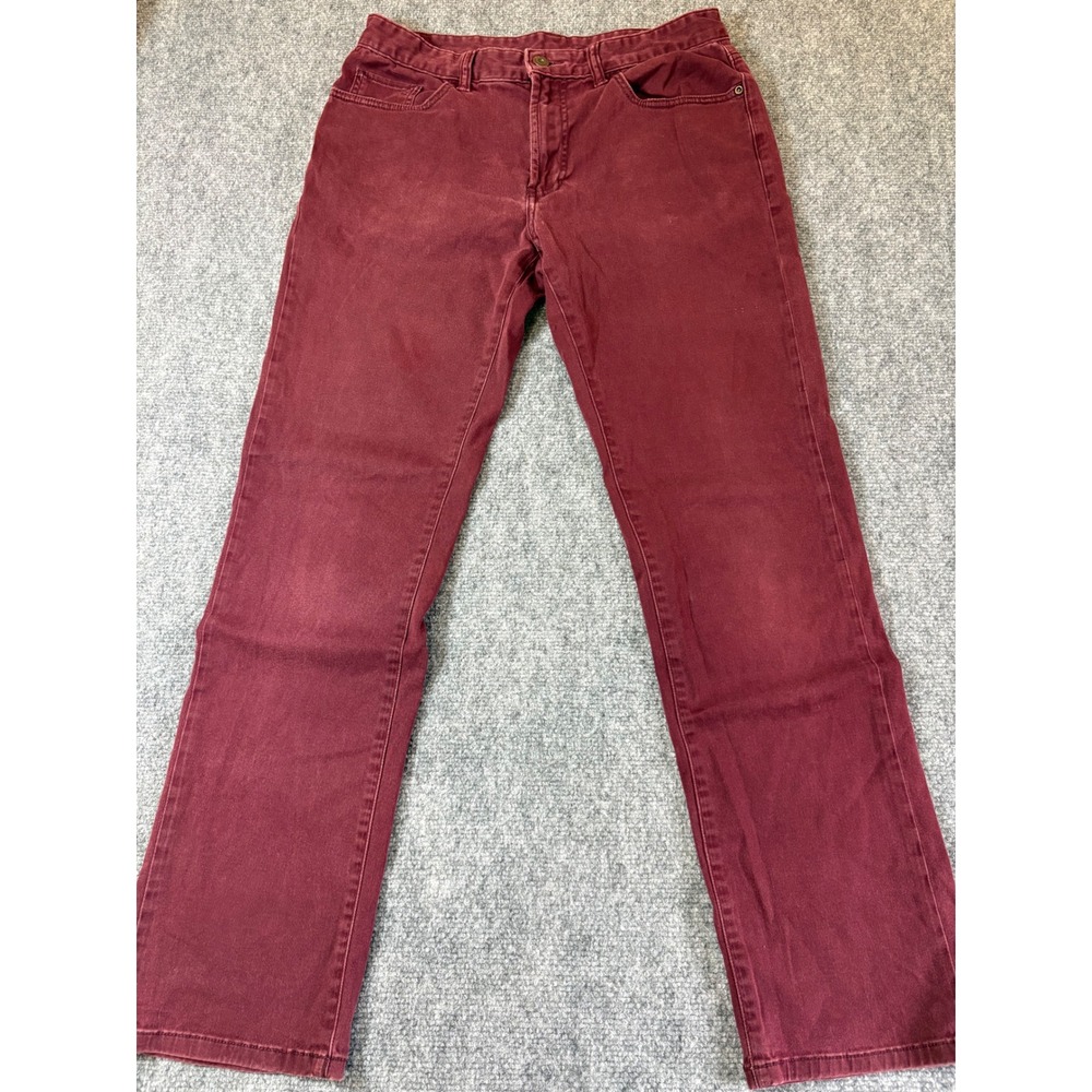 Nautica Mens Athletic Fit Pants 30x32 Burgundy Maroon Cotton Stretch A2350-8